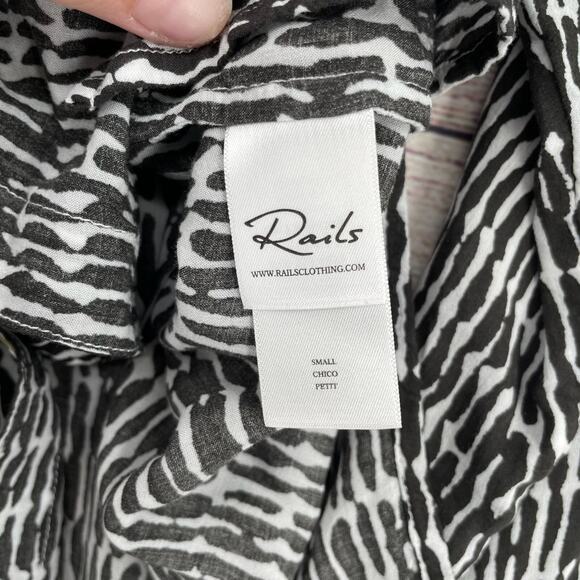 Rails Long Sleeve Semi Sheer Nila Button Up Shirt Women's Small Onyx Batik Print - Picture 5 of 8